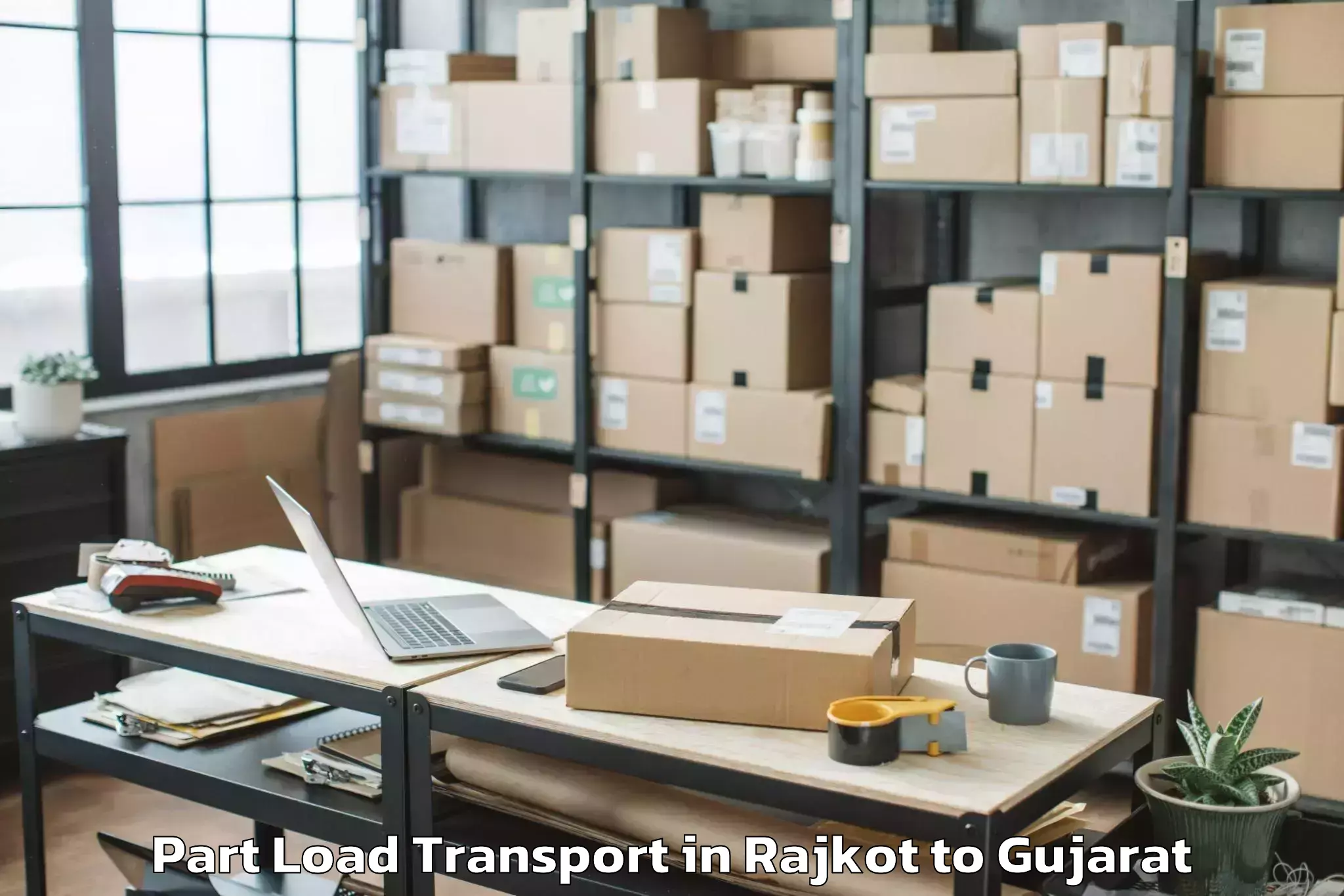 Trusted Rajkot to Vagara Part Load Transport